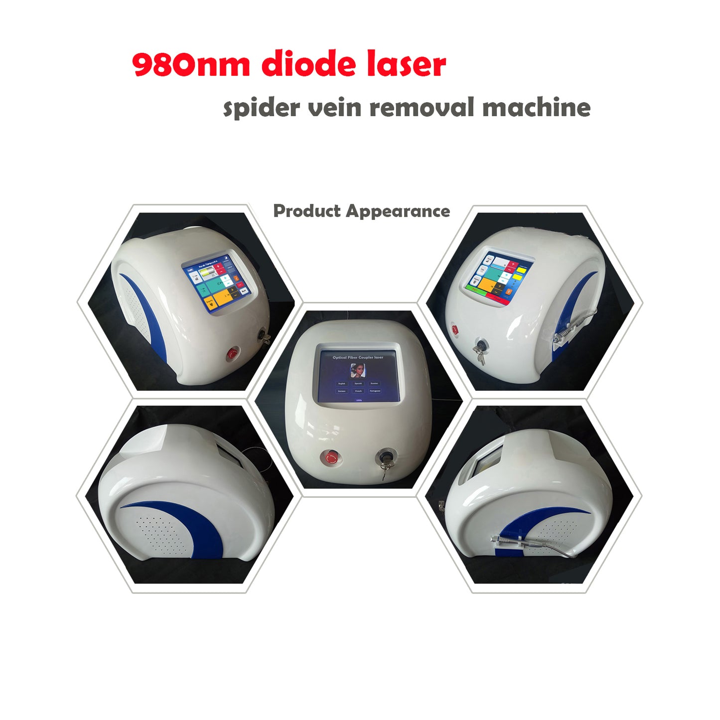 980nm laser vascular removal veins therapy machine
