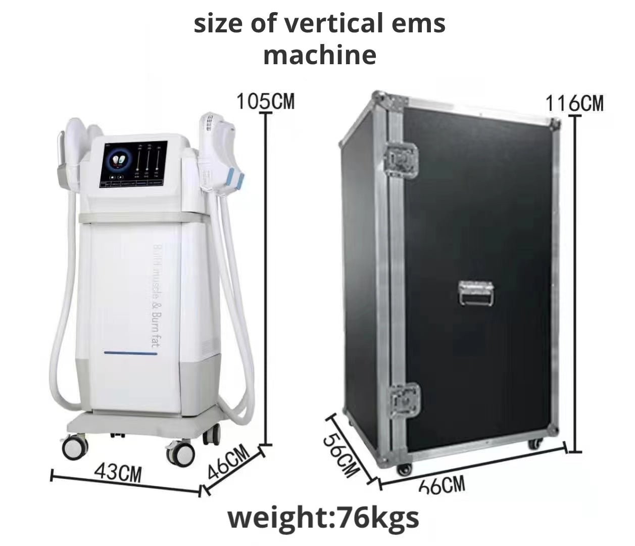 vertical ems muscle care machine with pelvic handle/pelvic seat cushion